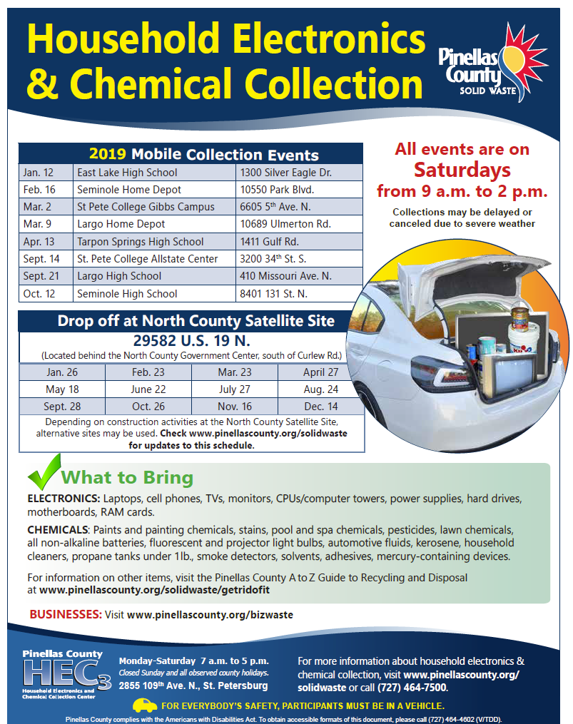 2019 Pinellas County Mobile Collection Schedule