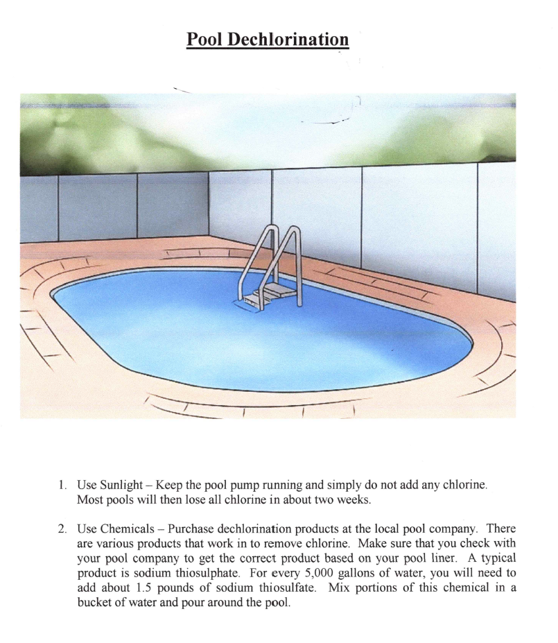 Pool Dechlorination