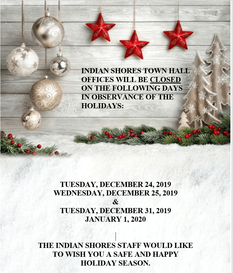 Town Hall Holiday Closing